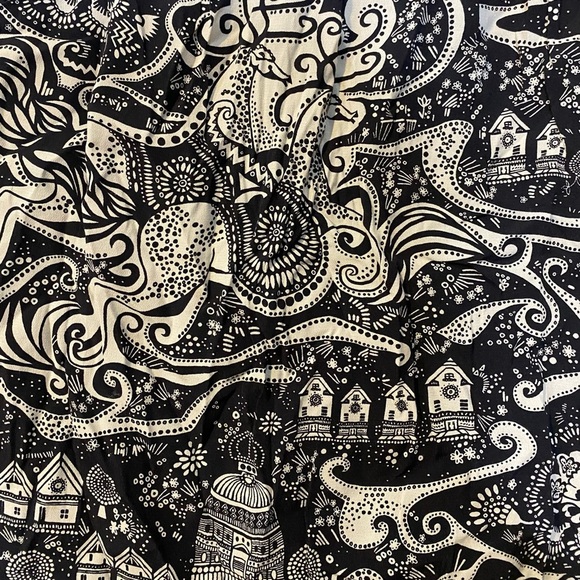 ANTHROPOLOGIE - MOULINETTE SOEURS - Swirling Villages Dress - Black / White - Picture 6 of 13